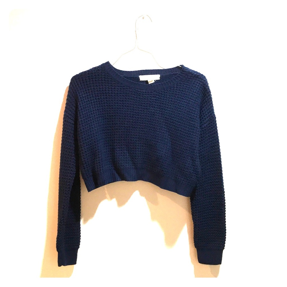 Cropped Navy Blue Sweater